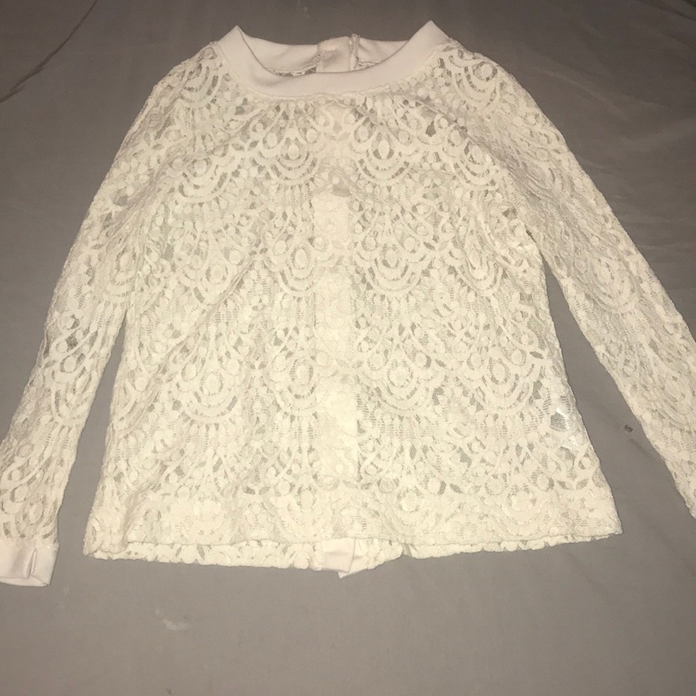 White Lacey top